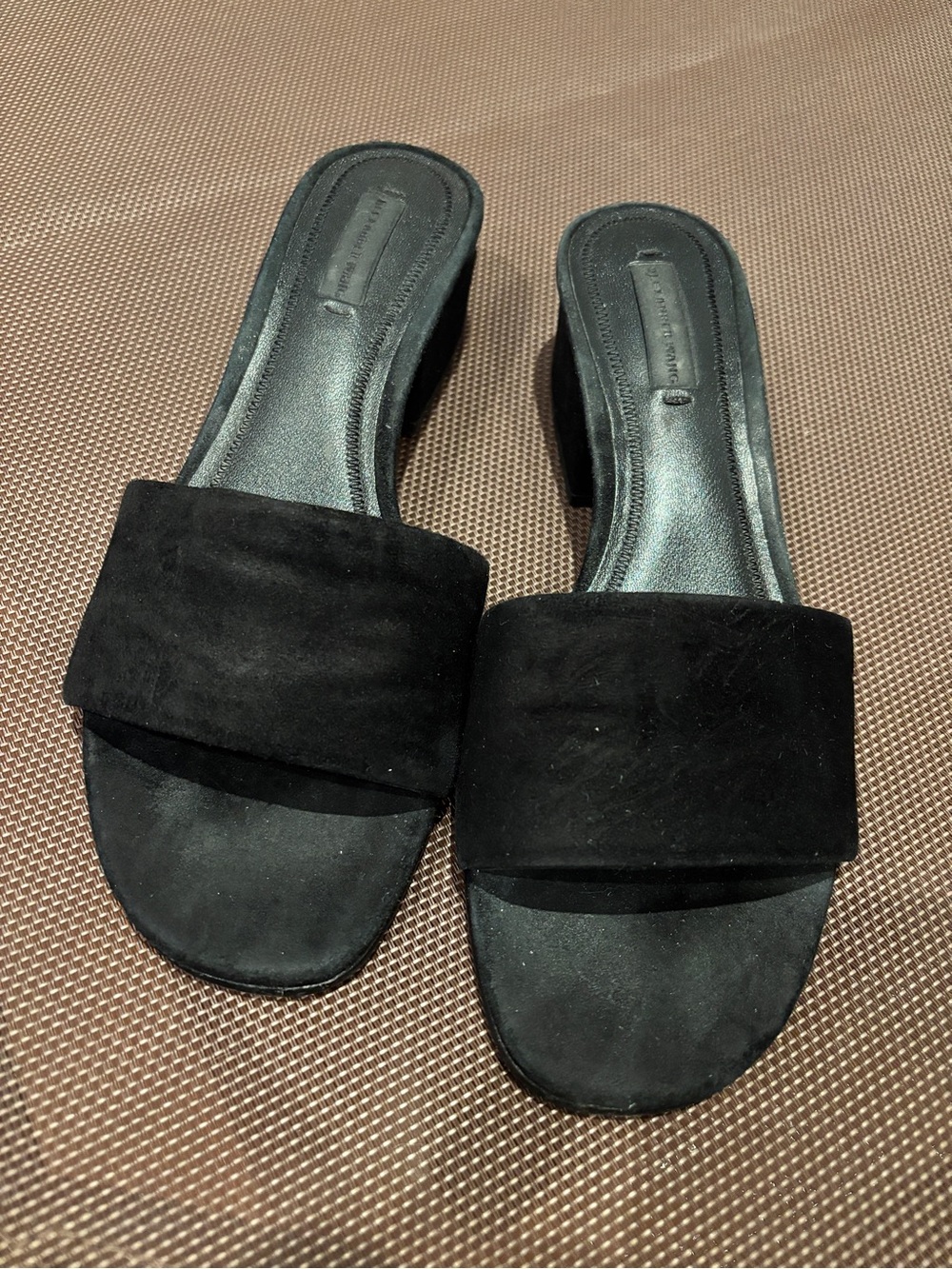 Alexander Wang Black Suede Slide Mules